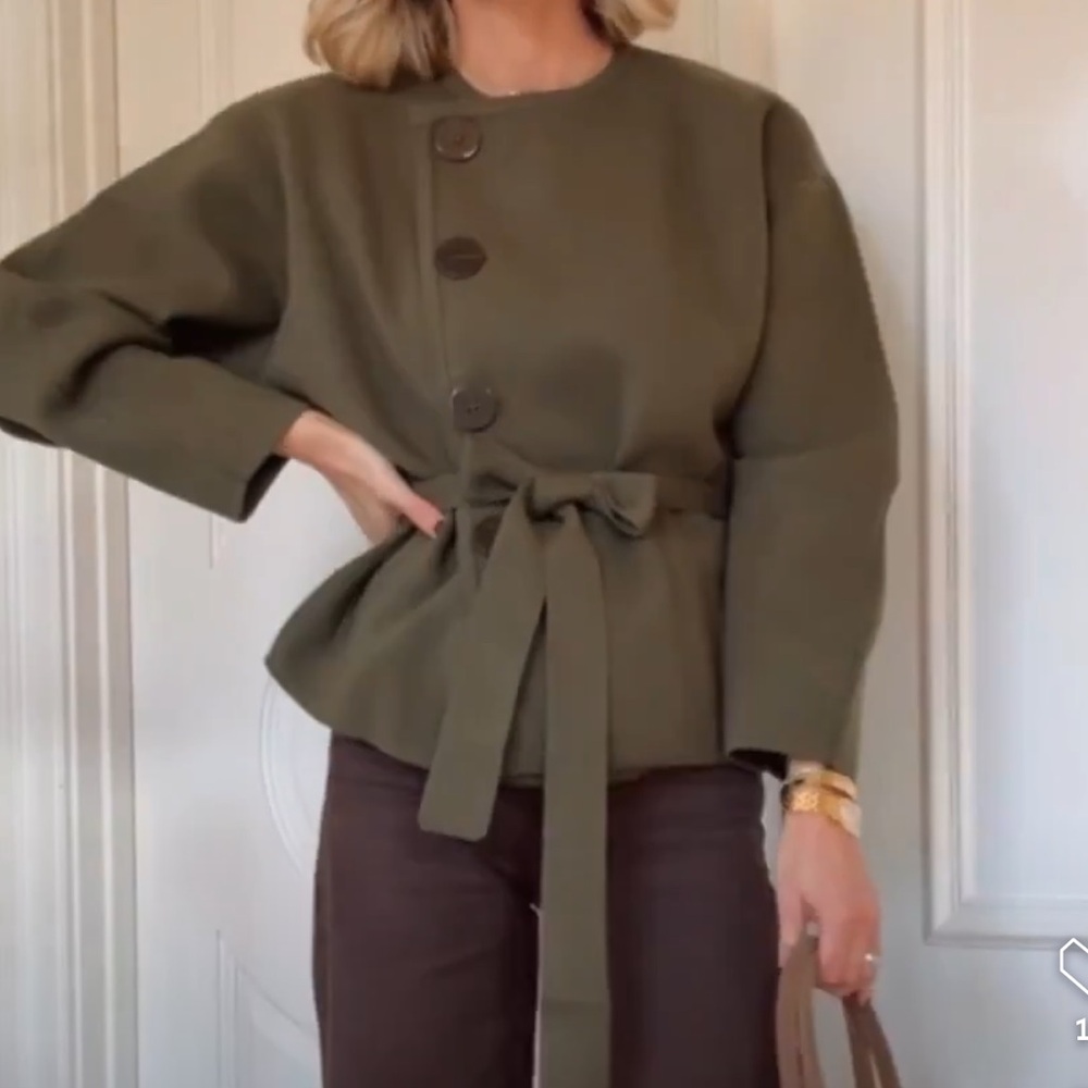 Zara Dark Green Cardigan with Belt- NWOT